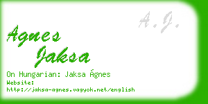 agnes jaksa business card